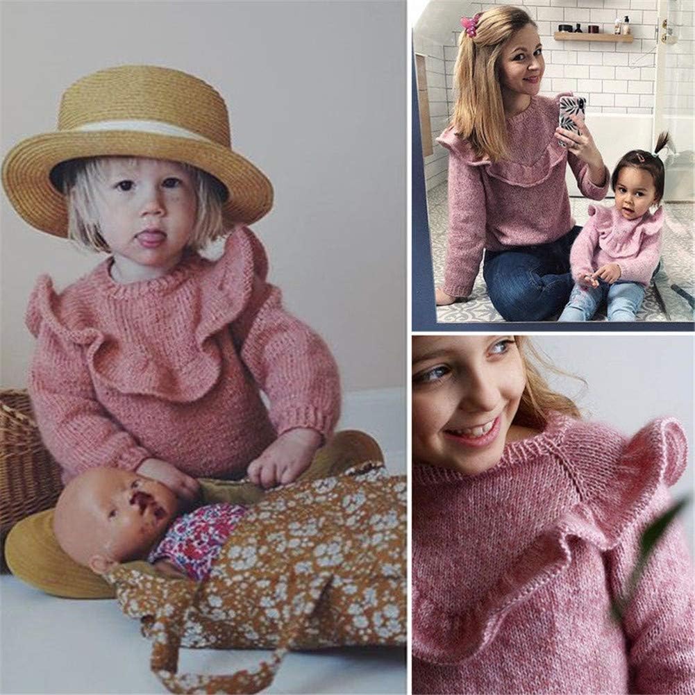 Newborn Infant Baby Girl Sweater Kid Long Sleeve Ruffle Warm Spring Fall Winter Pullover Tops Outfits: Clothing