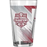 Logo Brands NCAA Indiana Hoosiers College Football Playoff 2026 National Champions 16 oz Pint Glass – CFP Champs Logo – Great Collectible Keepsake For Fans, Collectors & Alumni