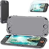 Protective Case Compatible with Nintenndo Switch 2,Hard Protector Cover Accessories for Switch 2, for NSwitch 2 Cover —「Includes Black Case, Screen Tempered Film, Port Dust Plug, Joystick Cap」