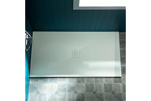Woodbridge 60" L x 36" W Zero-Threshold Shower Base for Wheelchair Access, Low-Profile Non-Slip Design with Center Drain, Mat