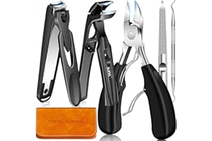 GJNL 2025 Toenail Clippers for Thick Toenails for Seniors, Angled Head Large Toe Nail Clippers for Men with Wide Jaw Opening, Sharp Heavy Duty Fingernail Clipper Cutter with Catcher Long Handle