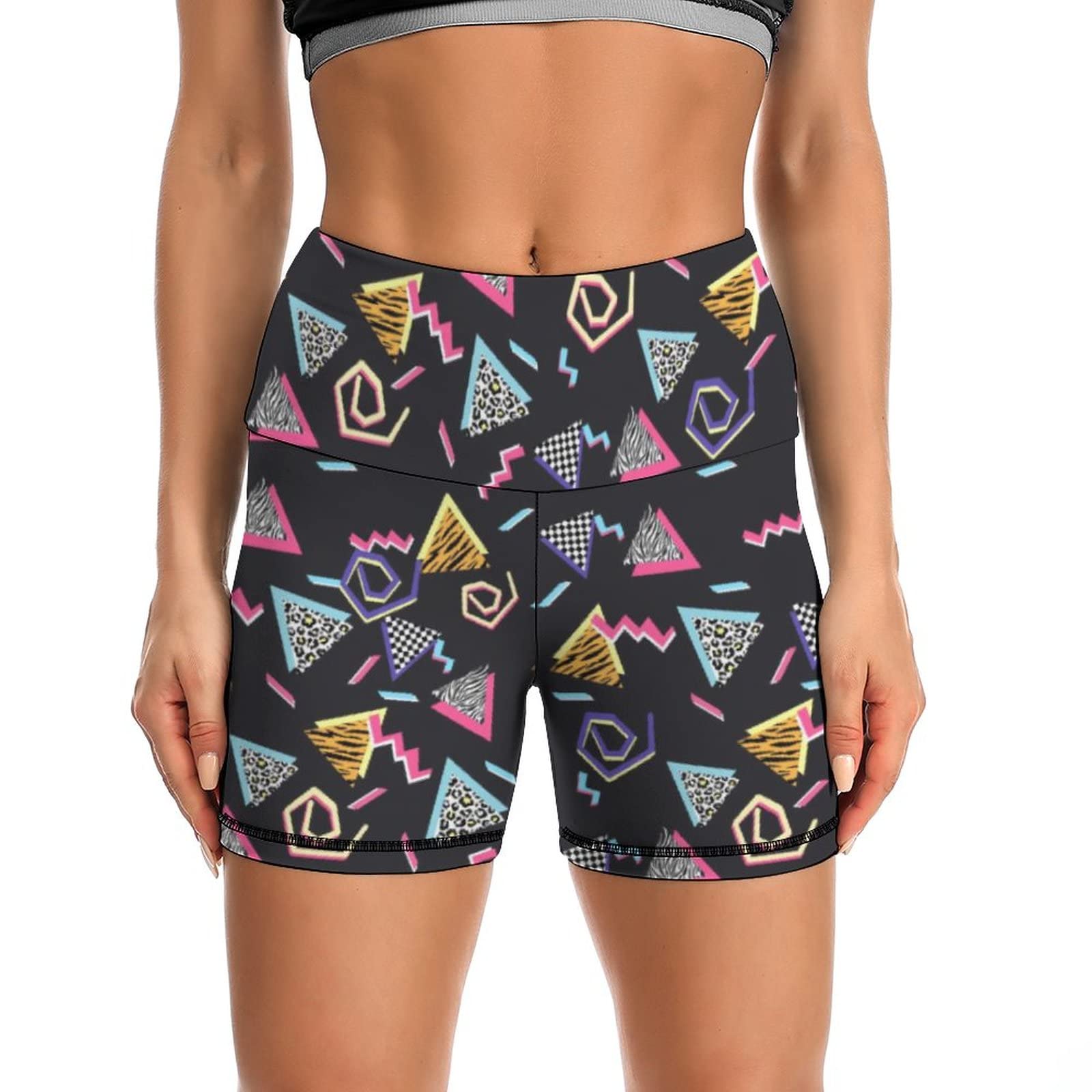 LARSD 80s Retro Biker Shorts Women 90s High Waist