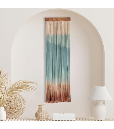 Tapiz Bohemio Tejido A Mano | Decoración De Pared Macramé 110 X 25 Cm | Estilo Boho Para Sala, Dormitorio O Boda