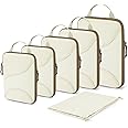 BAGSMART Compression Packing Cubes - 6 Set Travel Packing Cubes for Suitcases, Compression Suitcase Organizers with Shoe Bag