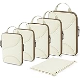 BAGSMART Compression Packing Cubes - 6 Set Travel Packing Cubes for Suitcases, Compression Suitcase Organizers with Shoe Bag