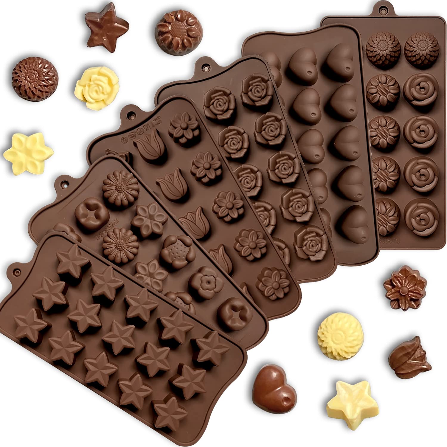 Mauts Silicone Chocolate Molds, Used to Make, Chocolate Candies molds, Cakes molds and Jelly Pudding.