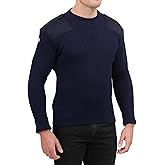 Flanders Fields Natural Wool British Commando Sweater | Military Sweaters for Men | Tactical Sweater with Shoulder Patches