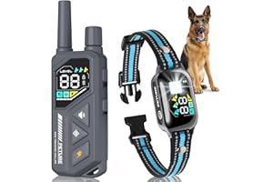Dog Shock Collar with Remote - 3300Ft IPX7 Waterproof Bark Collar with Beep Vibration Shock & No Shock Modes, Bark Collar for