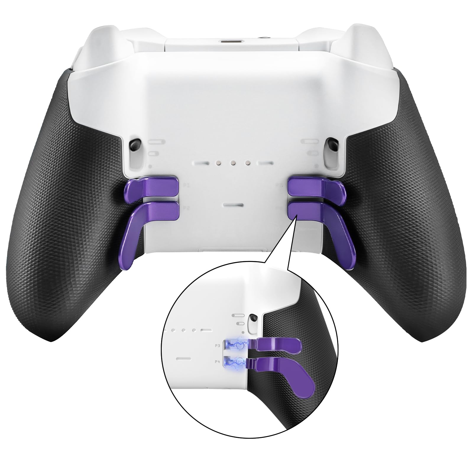 Accessories for Xbox One Elite Series 2 Controller(Model 1797), Metal Thumbsticks Paddles Joysticks Replacement Parts Kits Compatible with Xbox Elite Wireless Controller Series 2 Core(Purple)