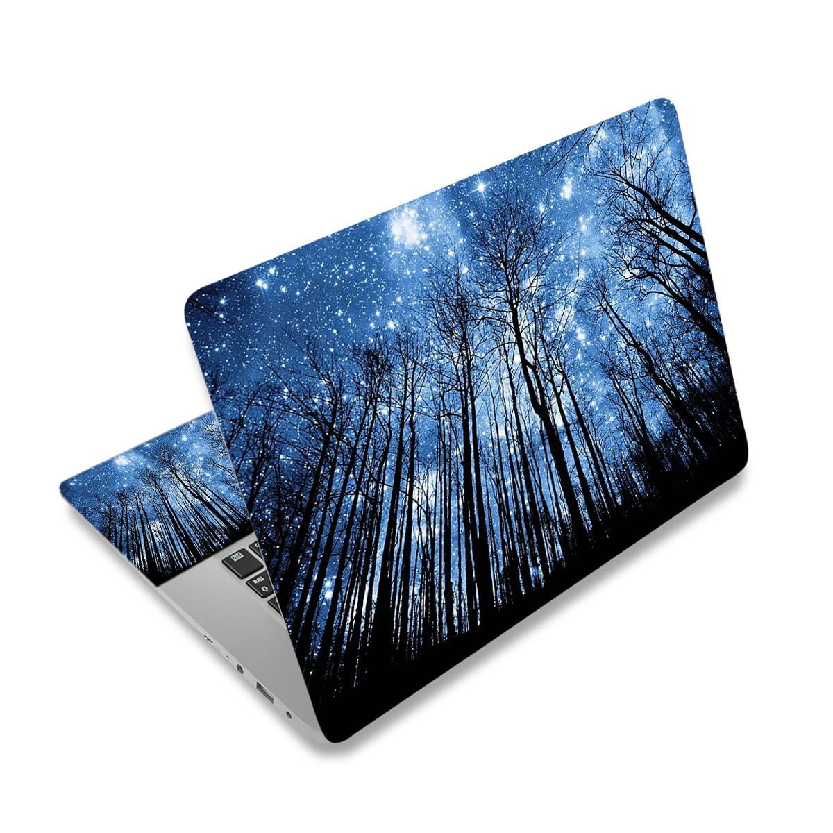 Laptop Skin Sticker Decal,12" 13" 13.3" 14" 15" 15.4" 15.6 inch Laptop Vinyl Skin Sticker Cover Art Protector Notebook PC (Free 2 Wrist Pad Included), Decorative Waterproof Removable,Galaxy Forest