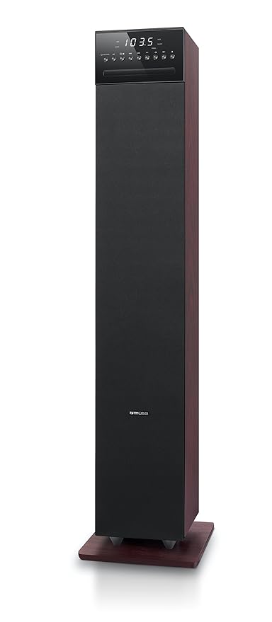 Muse M-1350 DWTC Bluetooth Lautsprecher Tower mit Subwoofer holz