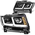 DNA Motoring HL-HPL-JGC11-BK-CL1 Pair LED Drl Projector Headlight (For 11-13 Jeep Grand Cherokee)