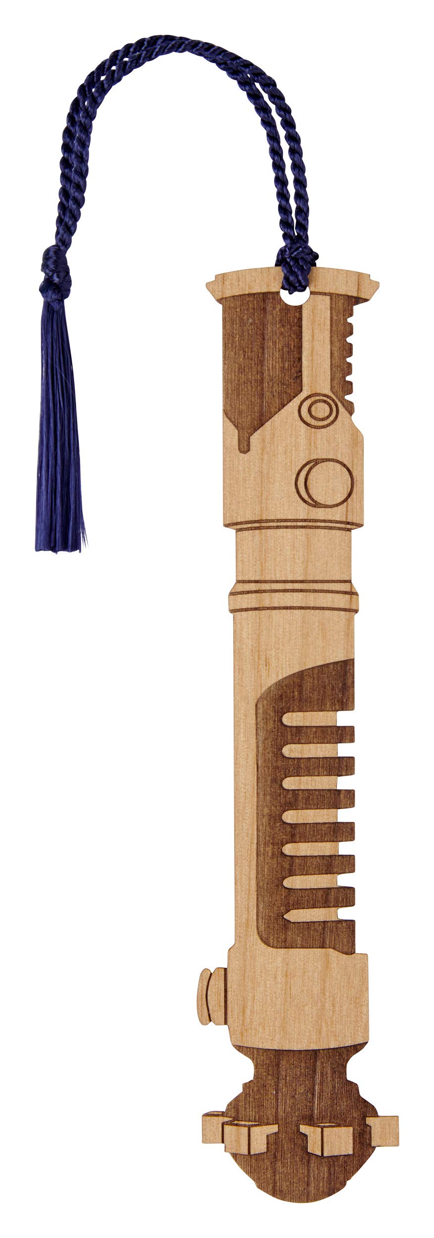 Star Wars OBI Wan Kenobi Prequel Lightsaber Bookmark - Laser Engraved - Made in The USA - Wood Book Mark with Navy Blue Tassel