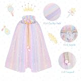 ACWOO Princess Cape for Girls Colorful Deluxe Cloak with Crown view 2