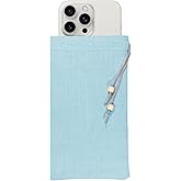 HAQuake EMF Cell Phone Sleeve fo Phone Pouch, High-Shield EMF Blocking Pouch, 100% Silver Fibers forDigital Security, Signal Blocking, Anti-EMP Radiation Bag for Privacy Protection. (Blue)