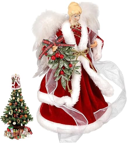 Lot De 2 Décorations De Noël – Anges Beiges En Boîte