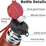 OLDLEY 1L Stainless Steel Water Bottle with Straw Lid Vacuum Insulated view 2