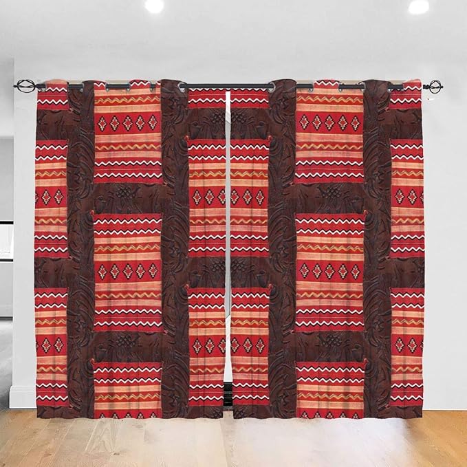 N / A Cortina Opaca Coral Indio Nativo Americano Manta Occidental