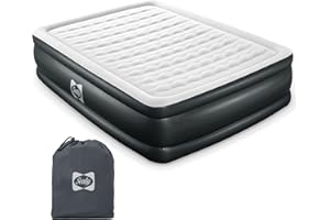 Sealy 94056E-BW Tritech Internal I-Beam 20 Inch High 2 Person Inflatable Mattress Queen Airbed with Built-In Air Pump, Storag