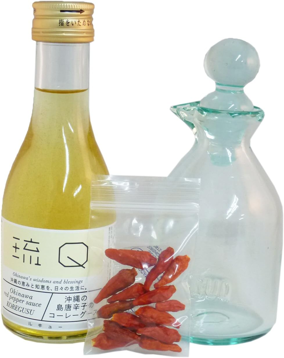 Amazon コーレーグースーと琉qの琉球ガラス瓶 島唐辛子の泡盛漬け コーレーグース 乾燥島唐辛子 琉球ガラス 沖縄県セルプセンター 唐辛子 通販