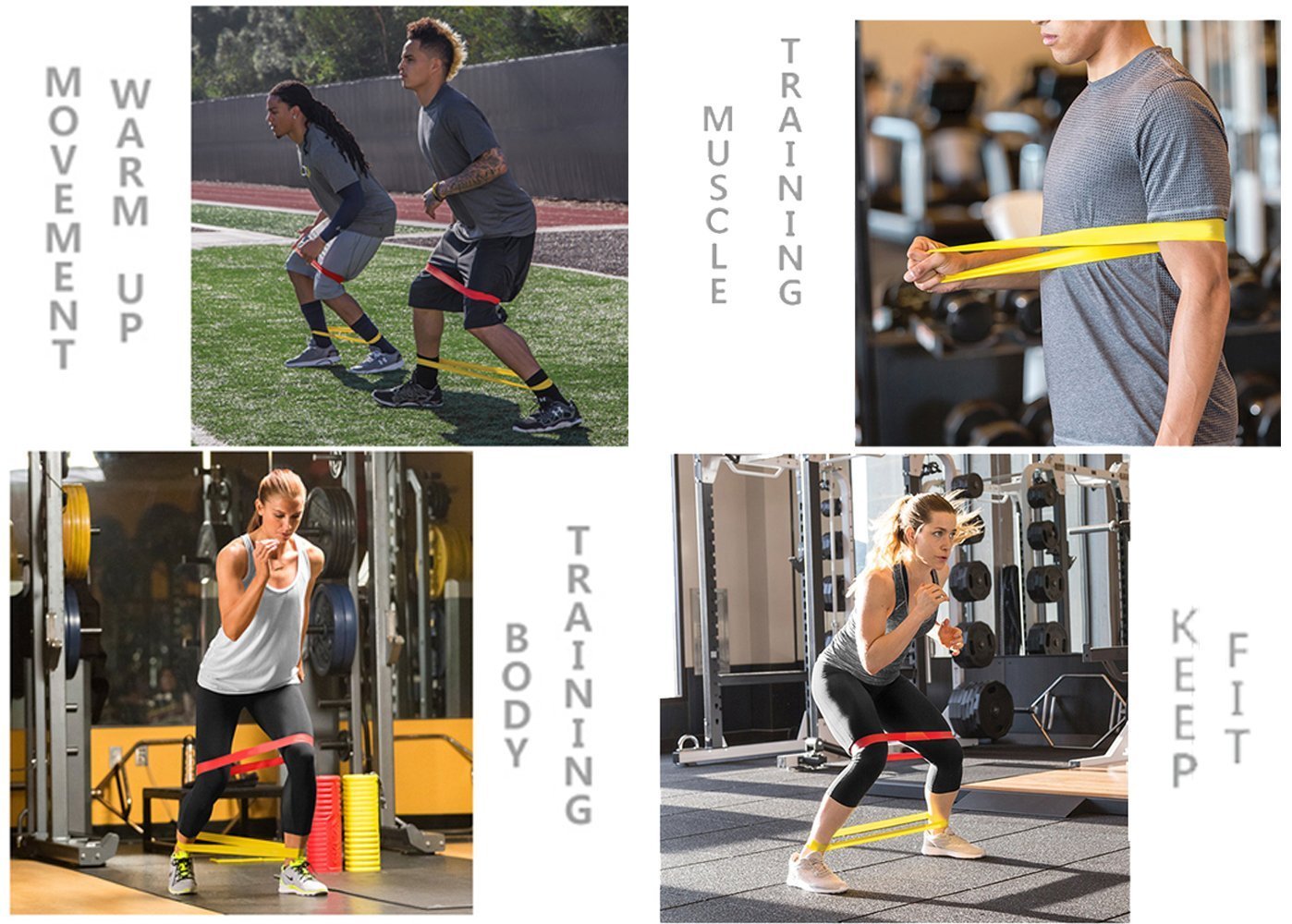 YAHEY Resistance Bands,Set of 5 Elastic Loop Exercise Bands for Yoga,Weight loss,Rehab,Home workouts and so on,with Cooling Towel,Instruction Manual&Carry Bag