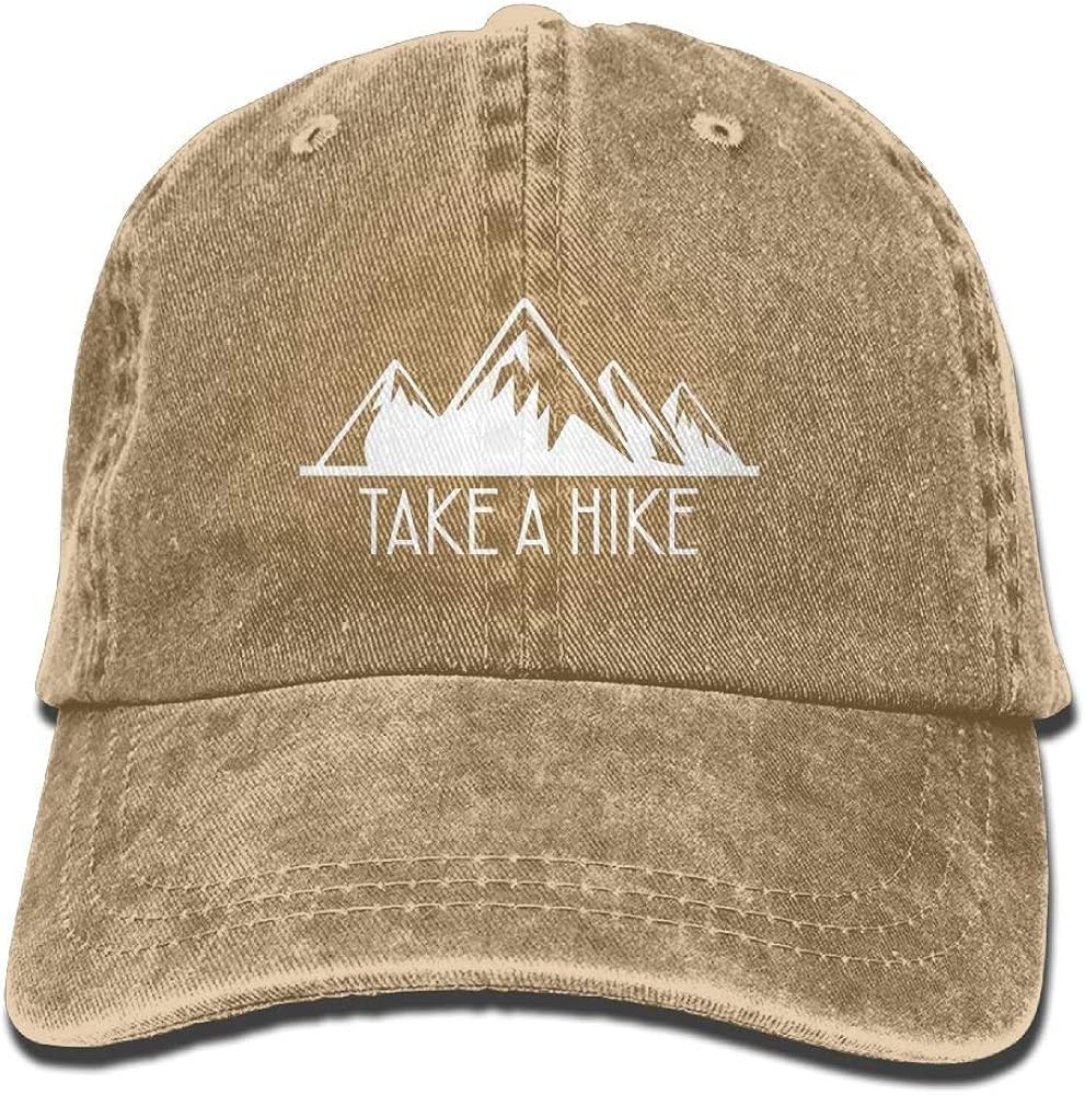 LLALUA Take A Hike Mountains Retro Unisex Adjustable Cotton Denim Hat