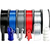 Filajoy3D 95A (42D) Flexible Soft TPU Filament Bundle 1.75mm 6 Pack 250g | Black, White, Gray, Red, Blue, and Transparent for diverse printing applications