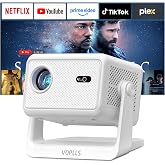 [Officially-Licensed APP &amp; 3200 ANSI] Smart Mini Projector with WiFi and Bluetooth, VOPLLS Portable Outdoor Projector 4K Support , Native 1080P Home Movie Projector