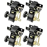 Ladder Rack Ratchet Straps with J-Hook (4PCS), 2" Black Round Tube Mount, 1.5" Wide x 7.5' Long Black Retractable Ratchet Tie Down Strap Roof Rack, 500 lbs Load Heavy Duty Cargo Buckle Rack Lock Strap