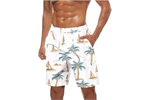 Swimming Trunks for Men Quick Dry Swim Shorts Lining Funny Swimwear Bathing Suits Trendy Printed Boho