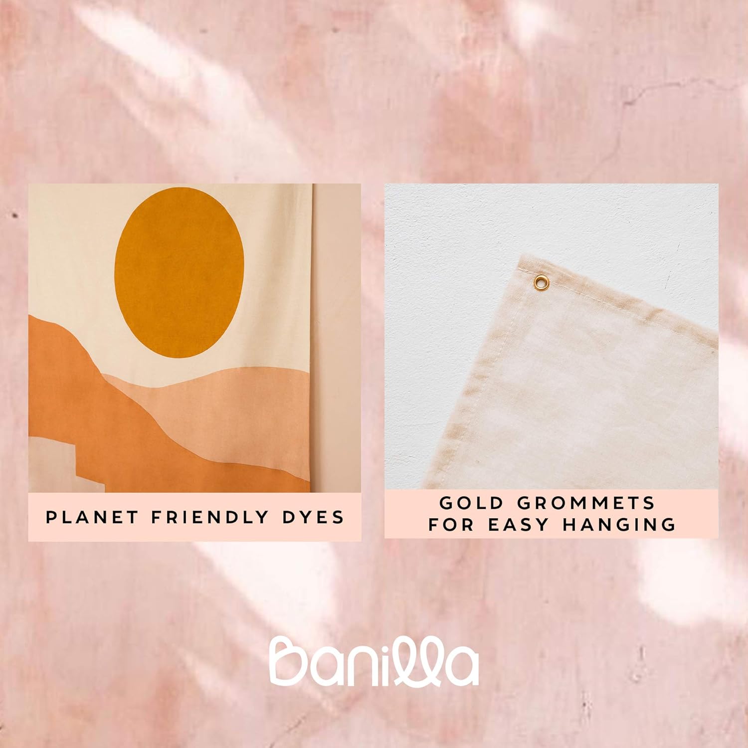 Banilla Handmade Wall Tapestry | Bohemian Decor For Bedroom, Dorm & Living Rooms | Boho Tapestry Art with Sun & Mountain Elements | 100% Cotton with Natural Dyes 37" x 59" (Sunset): Everything Else