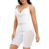 REYEOGO Bodysuit Shapewear for Women Tummy Control Butt Lifter Full Body Shaper Thigh Slimmer Faja V-Neck Jumpsuit Body Suit