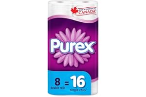 Purex Toilet Paper, Irresistibly Soft 2-Ply Tissue, 8 Double Rolls =16 Regular Rolls