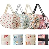 ACCADJEN 4 Pack Foldable Travel Bag-Heavy Duty Reusable Grocery Bags,Waterproof Reusable Shopping Bags for Grocery,Travel
