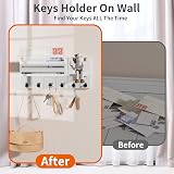 SWTYMIKI Key Holder Wall Mounted with Shelf Mail Organizer 6 Hooks view 6