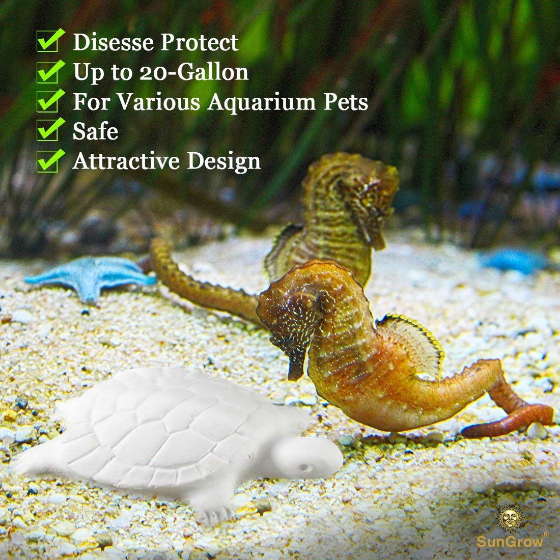 Turtle Water Conditioner by SunGrow – Protects Turtles, Amphibians & Reptile Pets from Salmonella - Contains Calcium for turtle Shell Development - One Block Sufficient for 60 Days