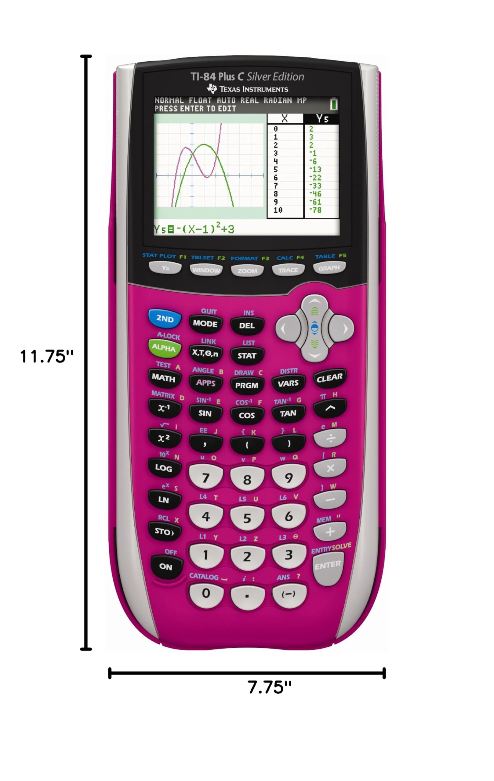 Texas Instruments TI-84 Plus C Silver Edition Graphing Calculator, Pink
