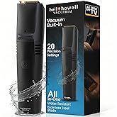 Vacutrim Cordless Mens Beard Trimmer, Rechargeable Electric Shaver with 20 Trim Setting Calibration Dial and Built-in Vacuum for Mustache, Sideburns. Facial Hair, Black, 7.5", As Seen On TV