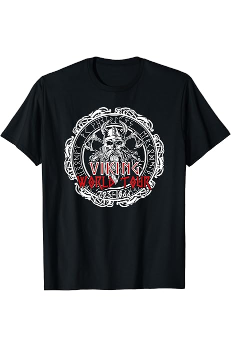 Amazon.com: Viking World Tour FRONT AND BACKPRINT! T-Shirt : Clothing,  Shoes u0026 Jewelry