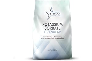 STELLAR CHEMICAL CORP Potassium Sorbate – Potassium Sorbate for Wine Making and Home Brewing – Food Preservative for Beer, Wine, Tomato Sauce, Baked Good – Pure Unflavored Preservative Granular (50 lb)