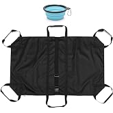 GARMISH Transport Stretcher for Dogs - Animal Emergency Transport Carrier with Buckled Adjustable Safety Strap - Complete with Collapsible Dog Bowl