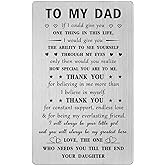 Mataly Love Dad Birthday Card Thank You - I'll Always Be Your Little Girl - Father's Day Gifts for Dad from Daughter, Valentines Day Dad Engraved Wallet Card from Daughter