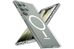 OWKEY for S23 Ultra Case 6.8'', Magnetic Samsung Galaxy S23 Ultra Case for Magsafe, [Shockproof Military] Transparent Back Slim Bumper Cover Phone Case Galaxy S23 Ultra Case, Clear