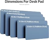 YSAGi Leather Desk Mat Large 100x50 cm Sea Blue Non-Slip Waterproof view 3