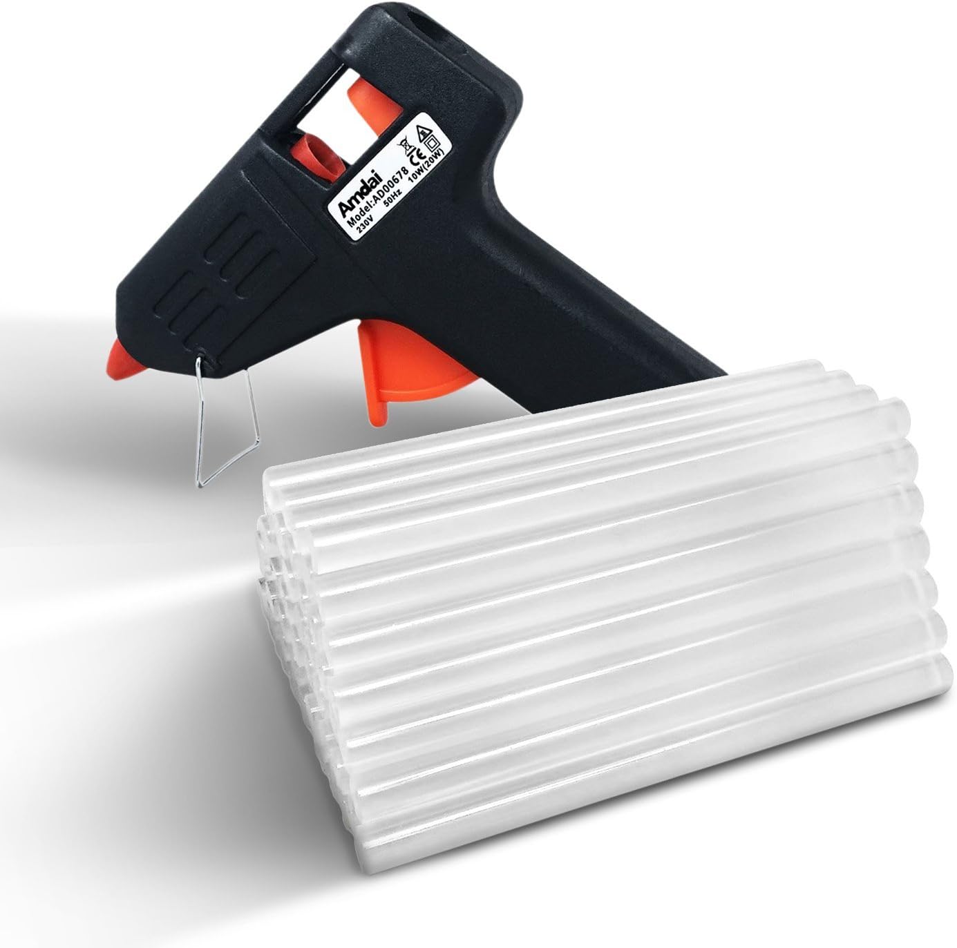 Amdai 20W Electric Glue Gun Hot Melt with Trigger Plus 60 Glue Sticks