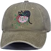 Cats and Plants Dad Hat Embroidered Ponytail Baseball Cap Low Profile Vintage Adjustable Unisex Washed