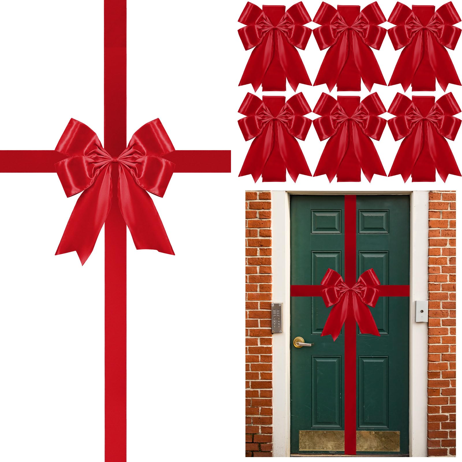 Photo 1 of ** MAROON*
Yinkin 6 Pcs Extra Large Christmas Cabinet Door Ribbon Bow 14.1 x 6.58 ft Door Decorations for Christmas Tree Fireplace Home Front Outdoor (Wine Red)LPNO475321137