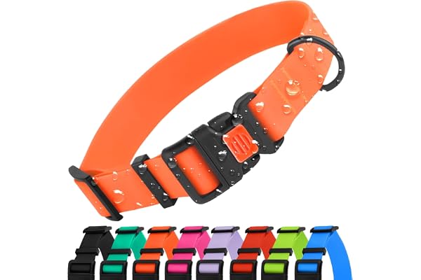CollarDirect Waterproof Dog Collar - Silicone, Plastic Collar, Odor-Resistant, Easy to Clean, for Large, Medium, Small Dogs -
