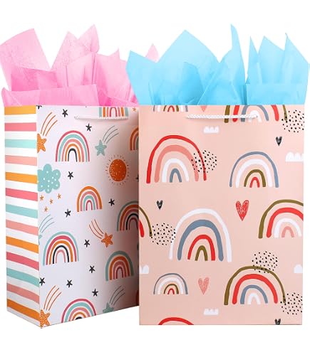 American Greetings 3 Große Geschenktüten Für Kinder – 33 Cm Hoch, Mit Satinband-Griffen, Hai/Katze/Hund Design | Für Geburtstage, Partys
