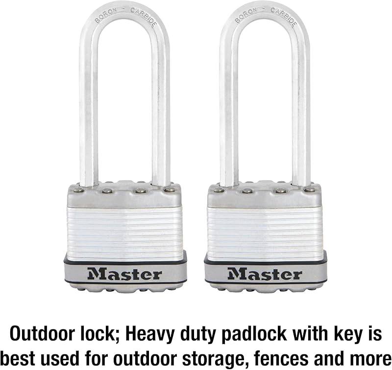 M1XTLJCCSEN Lot de 2 cadenas en acier laminé Magnum de 3,5 cm de large, diamètre de 1,6 cm, dégagement de la manille, manille de 6,3 cm
